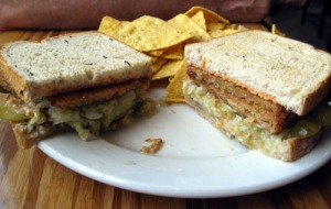 Papa G's vegan Reuben sandwich