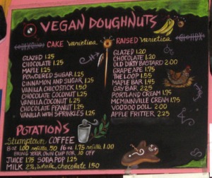 Vegan doughnut options at Voodoo Doughnut