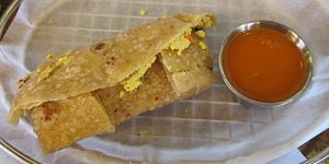 M Cafe vegan and gluten-free breakfast burrito
